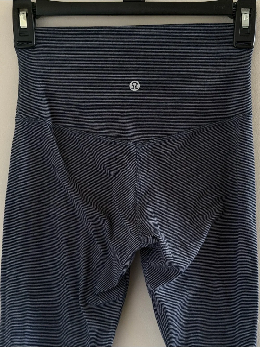 Lululemon Leggings Womens 4 Blue Gray Stripe High Rise Ankle Yoga Pants Pilates